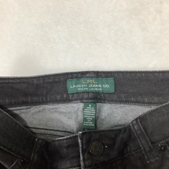 Lauren Ralph Lauren Heritage Straight Jean Sz 6 Black - Picture 3 of 10